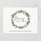 CORPORATE ELEGANT HOLLY BERRY WREATH CHRISTMAS FEESTDAGENKAART (Voorkant)