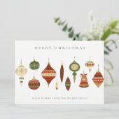 CORPORATE ELEGANT RED GREEN CHRISTMAS ORNAMENS FEESTDAGENKAART (Staand voorkant)