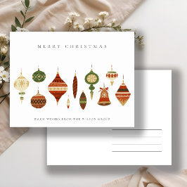 CORPORATE ELEGANT RED GREEN CHRISTMAS ORNAMENS FEESTDAGENKAART
