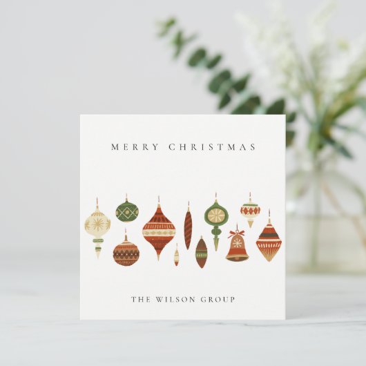 CORPORATE ELEGANT RED GREEN CHRISTMAS STOCKINGS FEESTDAGENKAART (Staand voorkant)