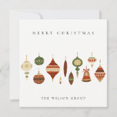 CORPORATE ELEGANT RED GREEN CHRISTMAS STOCKINGS FEESTDAGENKAART (Voorkant)