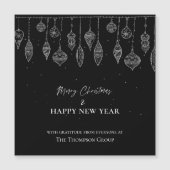 Corporate Elegant Zwart Wit Kerstmis Nieuwjaar (Voorkant)