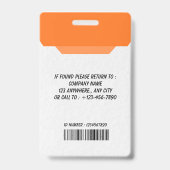 Corporate Employee ID Badge Template (Achterkant)