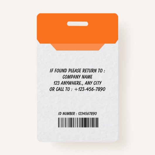 Corporate Employee ID Badge Template (Achterkant)