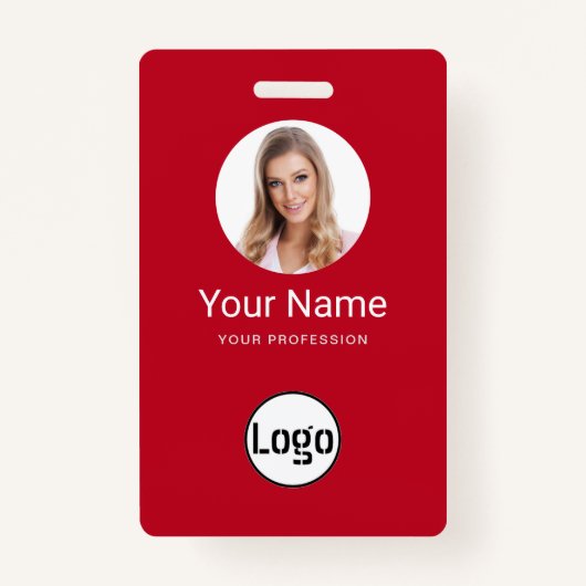 Corporate Employee - Logo, foto, barcode badge (Voorkant)