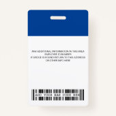 Corporate Employee - Logo, foto, barcode badge (Achterkant)