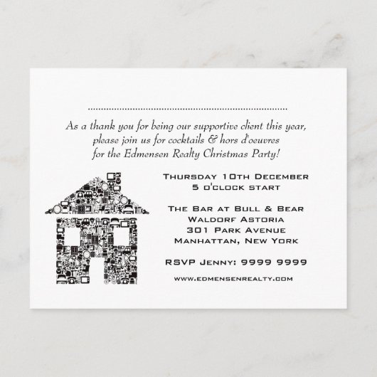 Corporate Event Cocktail Party DIY Uitnodiging (Achterkant)