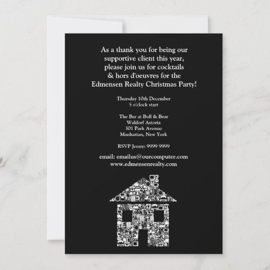 Corporate Event Cocktail Party DIY Uitnodiging (Achterkant)