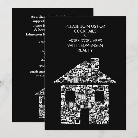 Corporate Event Cocktail Party DIY Uitnodiging (Voorkant / Achterkant)