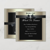 Corporate Event Formal Black Stropdas Champagne Kaart (Voorkant / Achterkant)