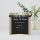 Corporate Event Formal Black Stropdas Champagne Kaart (Staand voorkant)