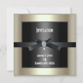 Corporate Event Formal Black Stropdas Champagne Kaart (Achterkant)