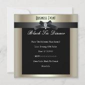Corporate Event Formal Black Stropdas Champagne Kaart (Voorkant)