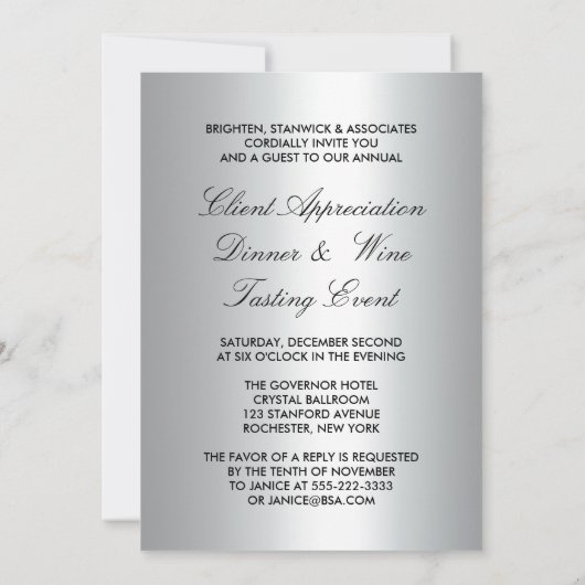 Corporate Event Klantwaardering Corporate Kaart (Achterkant)