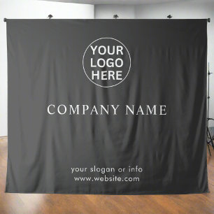 Corporate Event l Aangepaste Logo Grijze foto Acht Wandkleed