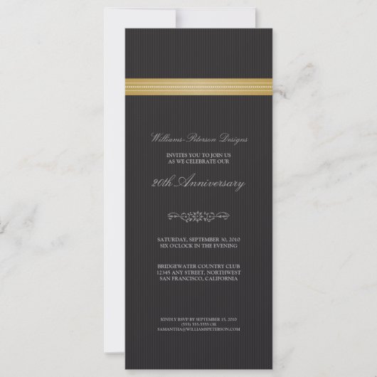 Corporate Event Ribbon Invitation (goud) Kaart (Voorkant)