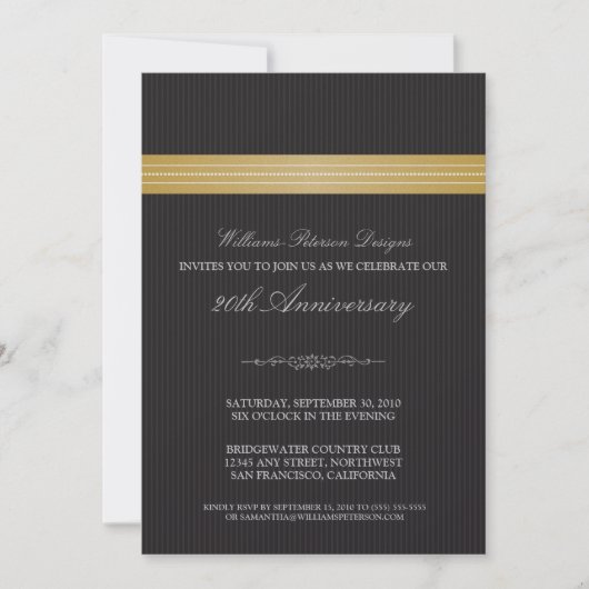 Corporate Event Ribbon Invitation (goud) Kaart (Voorkant)