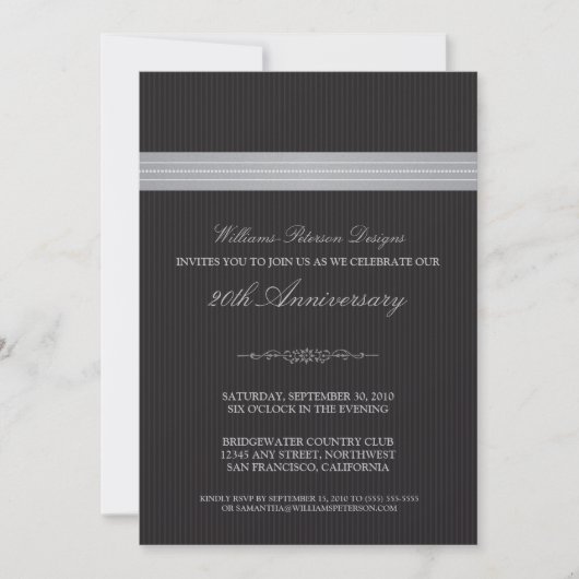 Corporate Event Ribbon Invitation (zilver) Kaart (Voorkant)