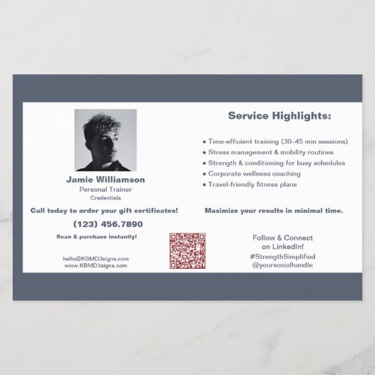 Corporate Fitness Cadeaubon Promotie Flyer (Achterkant)