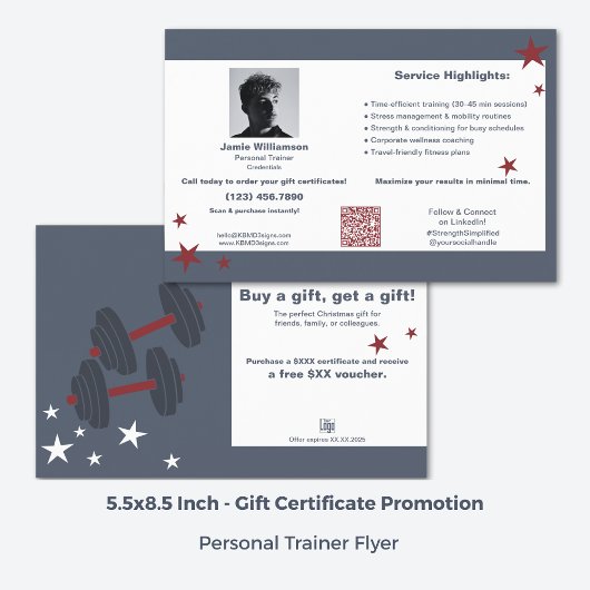 Corporate Fitness Kerstcadeau Certificaat Promo Flyer