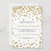 Corporate Fundraiser Dinner Gold Confetti Black Kaart (Voorkant)