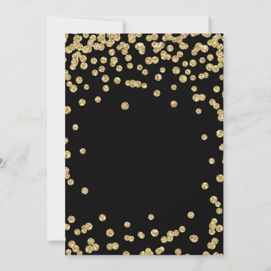 Corporate Fundraiser Dinner Gold Confetti Black Kaart (Achterkant)