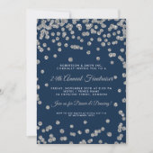Corporate Fundraiser Dinner Silver Confetti Navy Kaart (Voorkant)
