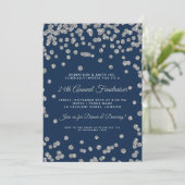 Corporate Fundraiser Dinner Silver Confetti Navy Kaart (Staand voorkant)