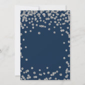 Corporate Fundraiser Dinner Silver Confetti Navy Kaart (Achterkant)