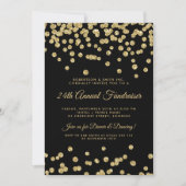 Corporate Fundraiser Gold Glitter Confetti Black Kaart (Voorkant)