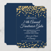 Corporate Fundraiser Gold Glitter Confetti Navy Kaart (Voorkant / Achterkant)