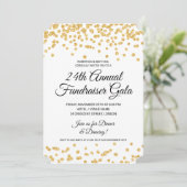 Corporate Fundraiser Party Gold Glitter Confetti Kaart (Staand voorkant)