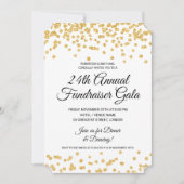 Corporate Fundraiser Party Gold Glitter Confetti Kaart (Voorkant)
