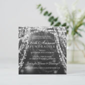 Corporate Fundraiser Party String Lights Silver Kaart (Staand voorkant)