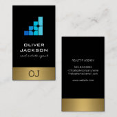 Corporate Geometric Blue Shapes Logo Visitekaartje (Voorkant / Achterkant)