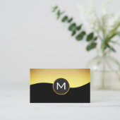 Corporate Gold Black met monogram Visitekaartje (Staand voorkant)