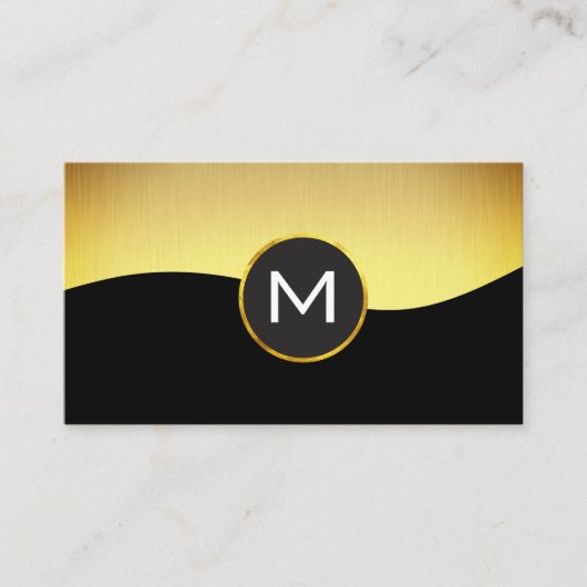 Corporate Gold Black met monogram Visitekaartje (Voorkant)