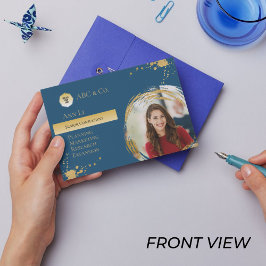 Corporate Gold & Blue, Foto toevoegen aan aangepas Visitekaartje