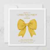 Corporate Gold Bow Christmas Holiday Party  Kaart (Voorkant)