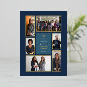 Corporate Gold Framed 6-fotogalerie Folie Feestdagenkaart (Staand Voorkant)