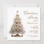 Corporate Gold Kerstboom Vakantie Party Kaart (Voorkant)