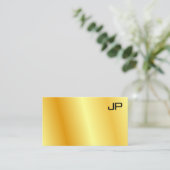 Corporate Gold look Modern Monogram Elegant Visitekaartje (Staand voorkant)
