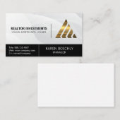Corporate Gold Metallic Logo | Commerciële financi Visitekaartje (Voorkant / Achterkant)
