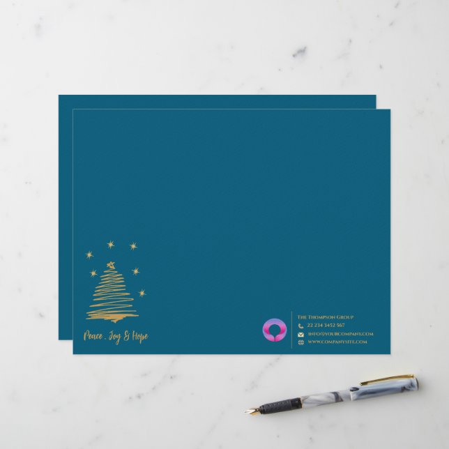 Corporate Gold Stars Peace Joy Hope Company Logo Briefhoofd (Voorkant / Achterkant in situ)