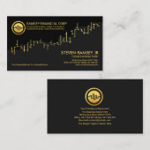 Corporate Gold Stock Graph, financieel adviseur Visitekaartje (Voorkant / Achterkant)