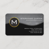 Corporate Gold Trim Monogram en Slate Visitekaartje (Voorkant)