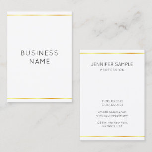 Corporate Gold White Modern elegant verticaal Visitekaartje