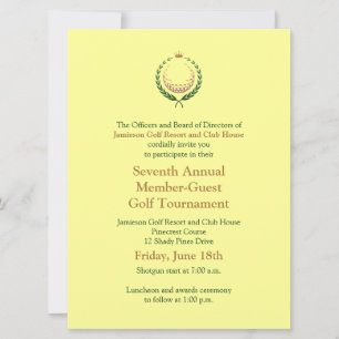 Corporate Golf Tournament Invitation Kaart