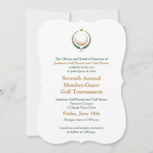Corporate Golf Tournament Invitation Kaart