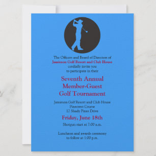 Corporate Golf Tournament Invitation Kaart